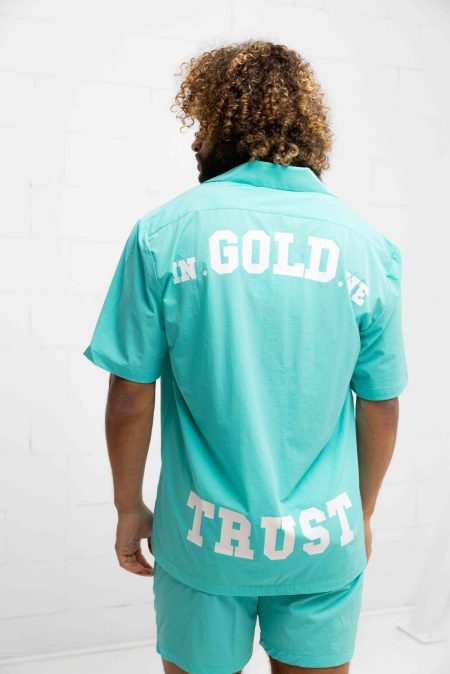 In Gold We Trust The Beach Blouse Heren Oceaan Blauw - Maat XXL - Kleur: Lichtblauw | Soccerfanshop