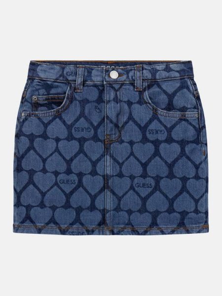 Minirok Van Denim Met Harten All-Over