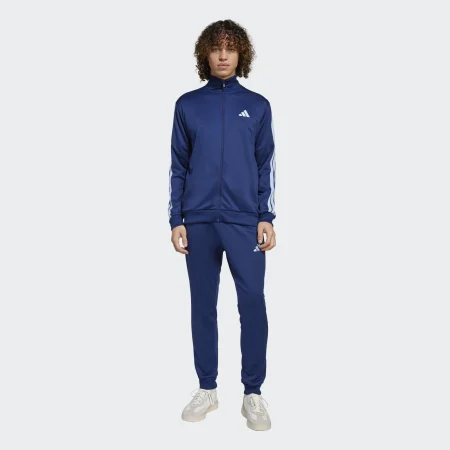 Adidas Basic 3 Stripes Trainingspak Heren Blauw - Maat XS - Kleur: Donkerblauw | Soccerfanshop