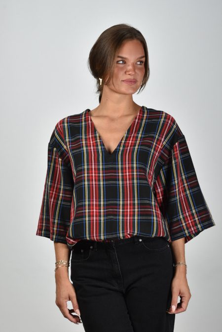 JOHNY top Louise B check 5 black