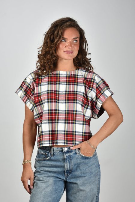 JOHNY top Pepper B check 1 wht red