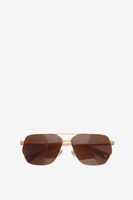 Jacquemus zonnebril Aviador JAC67C1SUN yellow gold/light gold