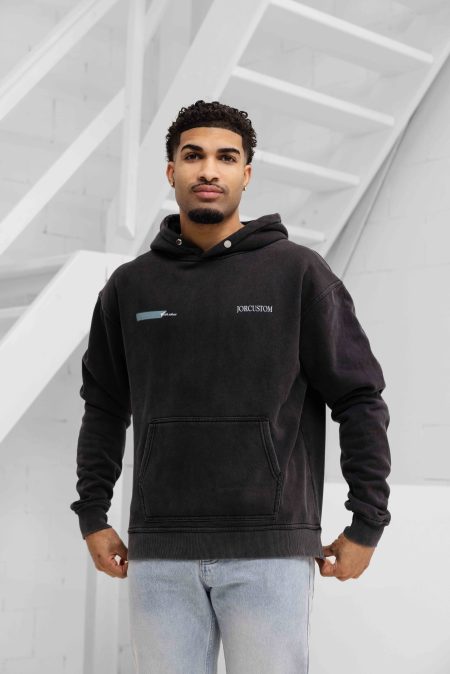 Jorcustom Fleece Angel 2.0 Oversized Hoodie Heren Donkergrijs - Maat XL - Kleur: Donkergrijs | Soccerfanshop