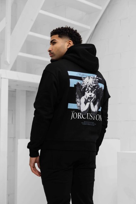 Jorcustom Fleece Angel 2.0 Oversized Hoodie Heren Zwart - Maat XL - Kleur: Zwart | Soccerfanshop