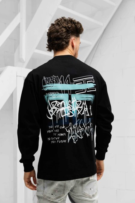 Jorcustom Graffiti Longsleeve T-Shirt Heren Zwart - Maat L - Kleur: Zwart | Soccerfanshop