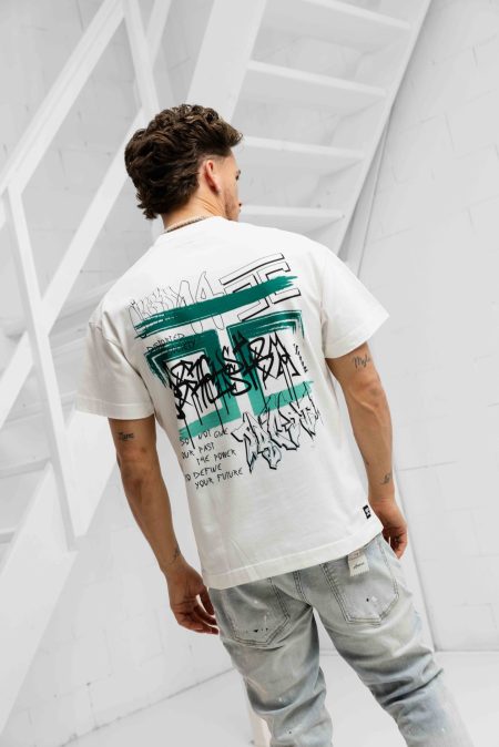 Jorcustom Graffiti Loose Fit T-Shirt Heren Wit - Maat XL - Kleur: Wit | Soccerfanshop