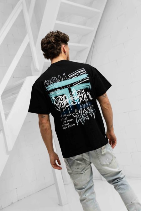 Jorcustom Graffiti Loose Fit T-Shirt Heren Zwart - Maat L - Kleur: Zwart | Soccerfanshop