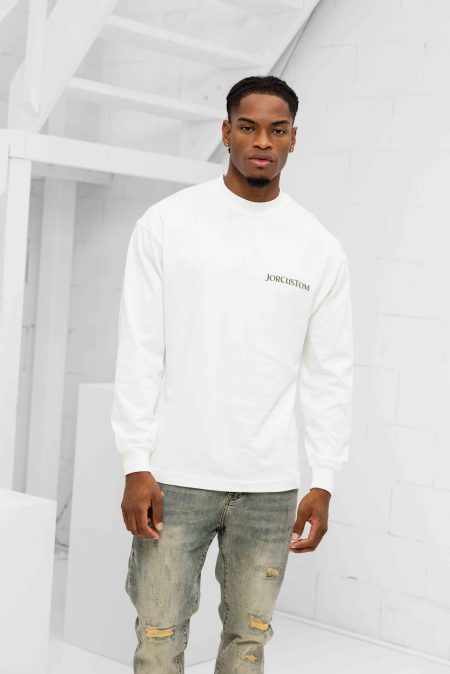 Jorcustom Ribbon Longsleeve T-Shirt Heren Wit - Maat XL - Kleur: Zwart | Soccerfanshop