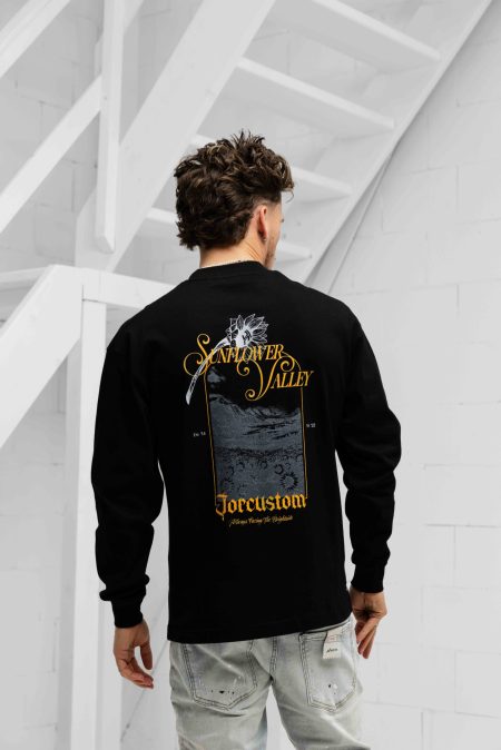 Jorcustom Sunflower Valley Longsleeve T-Shirt Heren Zwart - Maat XL - Kleur: Zwart | Soccerfanshop