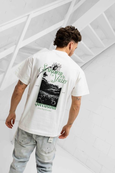 Jorcustom Sunflower Valley Loose Fit T-Shirt Heren Wit - Maat XL - Kleur: Wit | Soccerfanshop