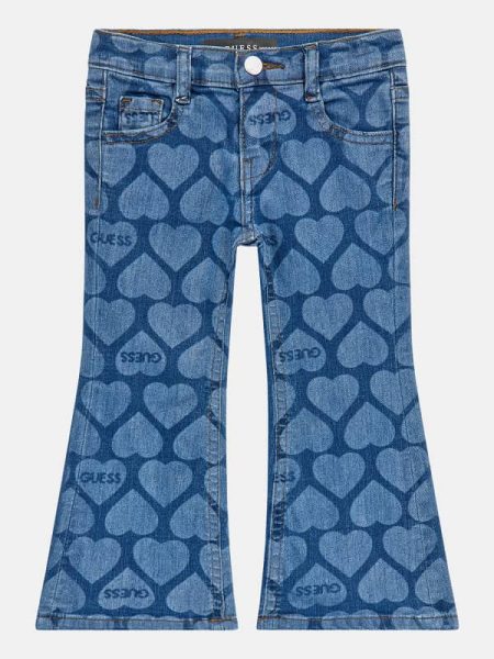 Uitlopende Jeans Met Harten All-Over