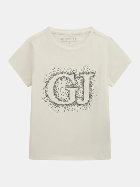 Stretch T-Shirt Met Gj-Logo Met Lovertjes