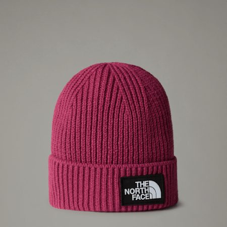 The North Face Tnf Box Logo-beanie Met Boord Voor Kids Cyber Berry male