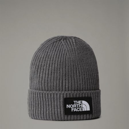 The North Face Tnf Box Logo-beanie Met Boord Voor Kids Tnf Medium Grey Heather male