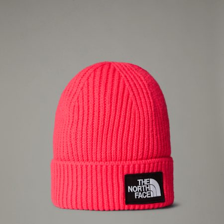 The North Face Tnf Box Logo-beanie Met Boord Voor Kids Radiant Poppy male