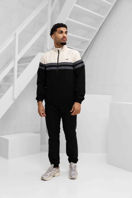 Lacoste Sport Trainingspak Heren Zwart/Wit/Blauw - Maat M - Kleur: WitZwartBlauw | Soccerfanshop