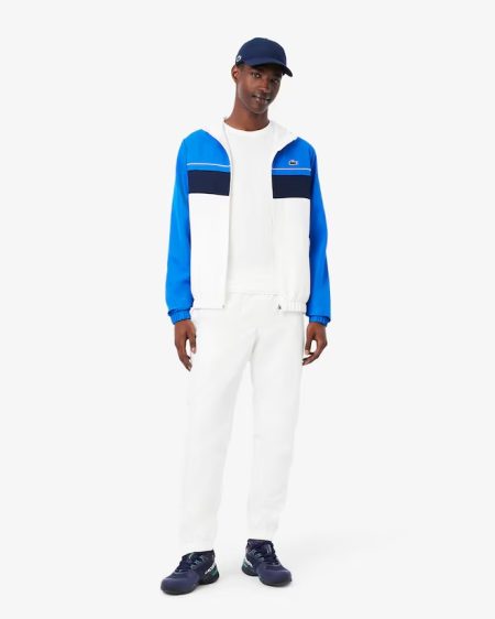 Lacoste Diamond Trainingspak Heren Wit/Lichtblauw - Maat XL - Kleur: LichtblauwWit | Soccerfanshop