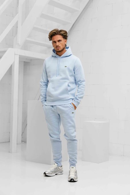 Lacoste Hooded Trainingspak Heren Lichtblauw - Maat XL - Kleur: Lichtblauw | Soccerfanshop