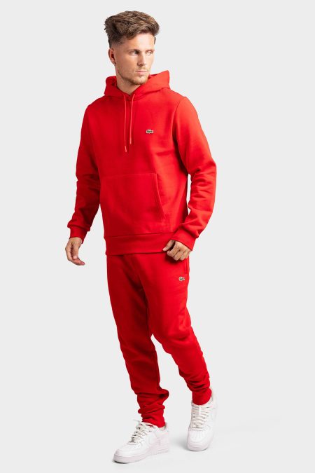 Lacoste Hooded Trainingspak Heren Rood - Maat M - Kleur: Rood | Soccerfanshop