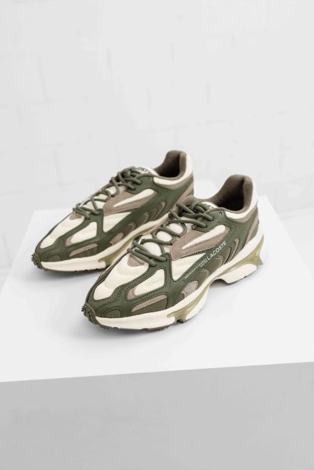 Lacoste L003 2K24 Sneakers Heren Beige/Groen - Maat 45 - Kleur: BeigeGroen | Soccerfanshop