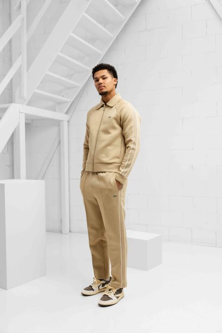 Lacoste Made In France Trainingspak Heren Beige - Maat XL - Kleur: Beige | Soccerfanshop