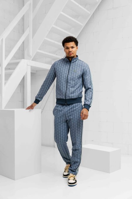 Lacoste Paris Monogram Trainingspak Heren Blauw - Maat L - Kleur: Blauw | Soccerfanshop