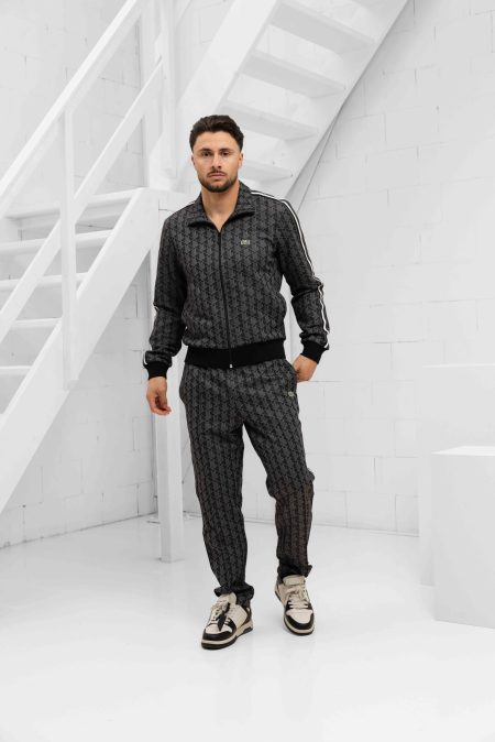 Lacoste Paris Monogram Trainingspak Heren Zwart - Maat XL - Kleur: Zwart | Soccerfanshop