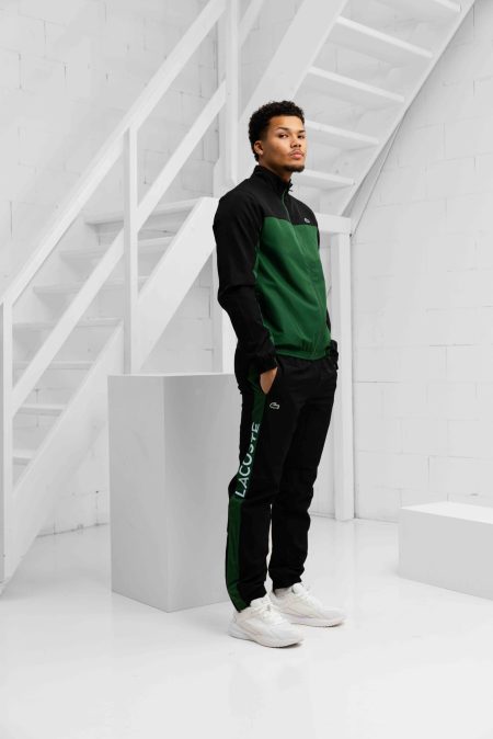 Lacoste Sport Print Trainingspak Heren Groen/Zwart - Maat L - Kleur: ZwartGroen | Soccerfanshop