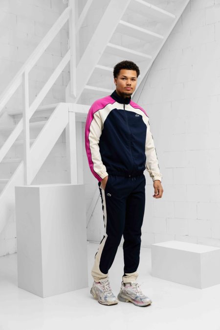 Lacoste Stretch Tennis Trainingspak Heren Donkerblauw - Maat L - Kleur: DonkerblauwRoze | Soccerfanshop