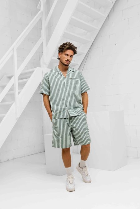 Lacoste Striped Zomerset Heren Groen/Wit - Maat XL - Kleur: Groen | Soccerfanshop