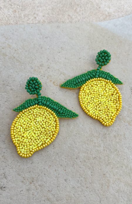Lemon Beads Oorbellen Handmade