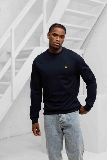 Lyle & Scott Neck Fly Fleece Sweater Heren Donkerblauw - Maat L - Kleur: Donkerblauw | Soccerfanshop