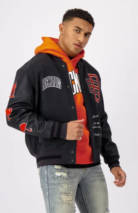 Black Bananas Logistics Varsity Jack Heren Grijs - Maat XXL - Kleur: Grijs | Soccerfanshop