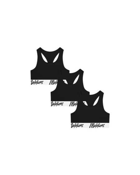 Malelions Bralette Dames 3-Pack Black - Maat XXS - Kleur: Zwart | Soccerfanshop