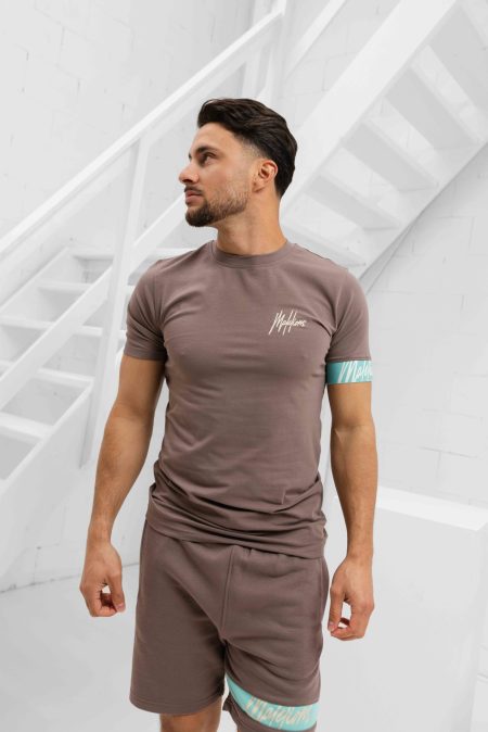 Malelions Captain 2.0 T-Shirt Heren Bruin - Maat S - Kleur: LichtblauwBruin | Soccerfanshop