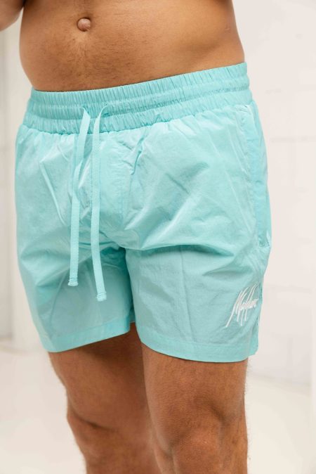 Malelions Crinkle Nylon Zwembroek Heren Lichtblauw - Maat XXL - Kleur: Lichtblauw | Soccerfanshop