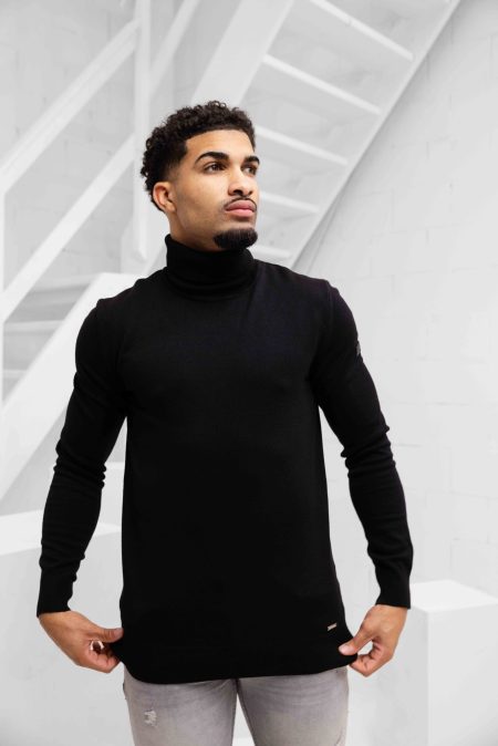 Malelions Knitted Turtleneck Sweater Heren Zwart - Maat S - Kleur: Zwart | Soccerfanshop