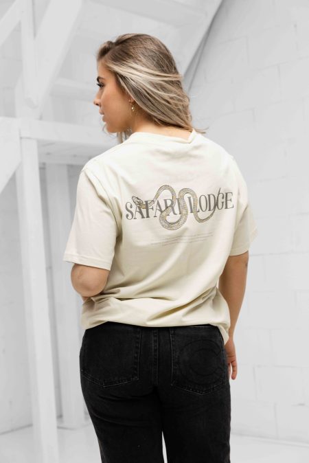 Malelions Lodge T-Shirt Dames Beige - Maat XL - Kleur: Beige | Soccerfanshop