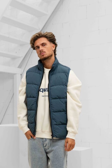 Malelions Matt Crinkle Padded Bodywarmer Heren Blauw - Maat XL - Kleur: Blauw | Soccerfanshop