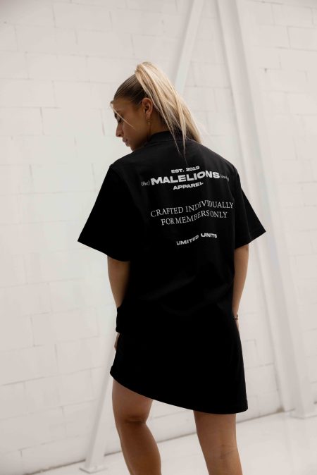 Malelions Members T-Shirt Dress Dames Zwart - Maat XXL - Kleur: Zwart | Soccerfanshop