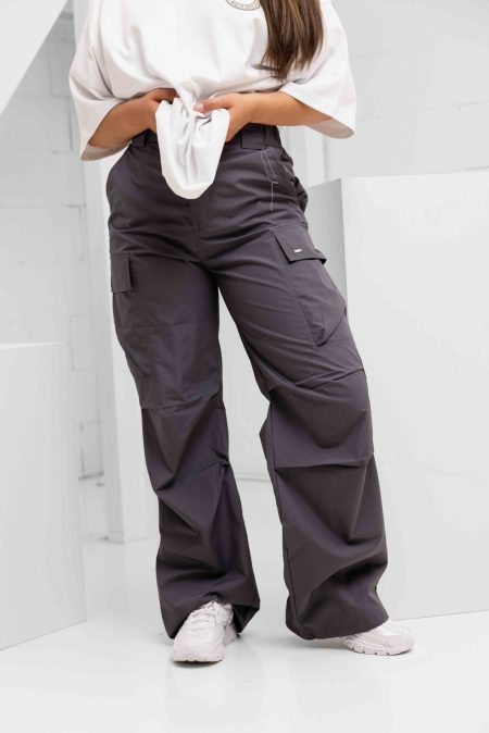 Malelions Parachute Broek Dames Donkergrijs - Maat XL - Kleur: Donkergrijs | Soccerfanshop