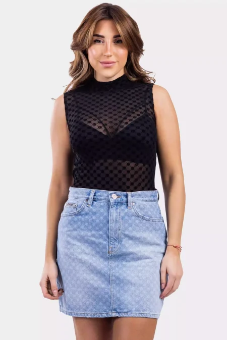 Malelions Sleeveless Monogram Bodysuit Dames Zwart - Maat L - Kleur: Zwart | Soccerfanshop