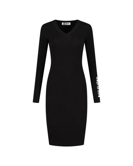 Malelions Slit Knit Jurk Dames Zwart - Maat XS/S - Kleur: Zwart | Soccerfanshop