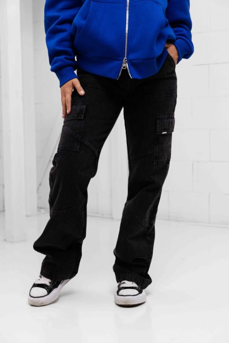 Malelions Straight Leg Denim Cargo Broek Dames Donkergrijs - Maat L - Kleur: Donkergrijs | Soccerfanshop