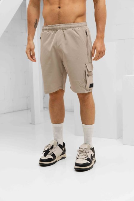 Malelions Technical Cargo Korte Broek Heren Lichtbruin - Maat XL - Kleur: Taupe | Soccerfanshop
