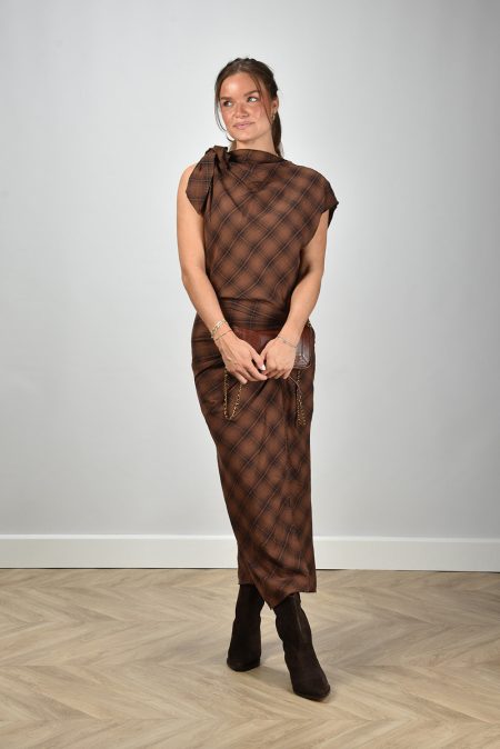 Marant Etoile jurk Naerys RO0260FB-C3I01E dark bronze