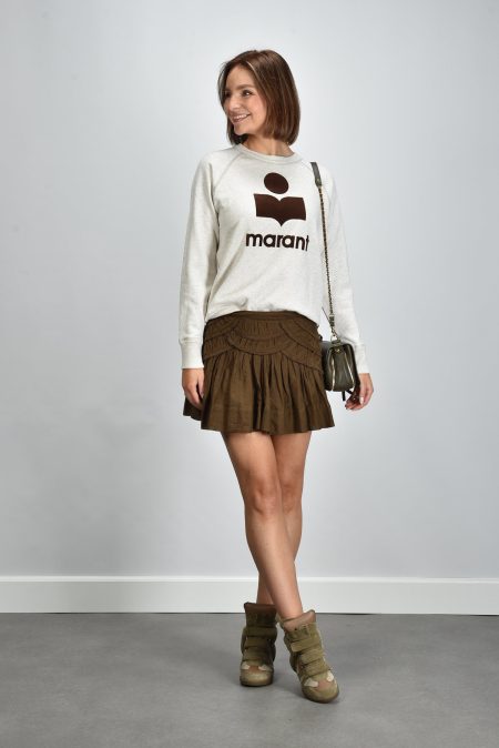 Marant Etoile trui Millyny SW0160FA-A1M07E ecru/brown