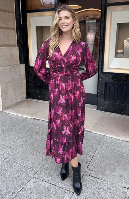 Maxi Jurk Flowerprint Roze