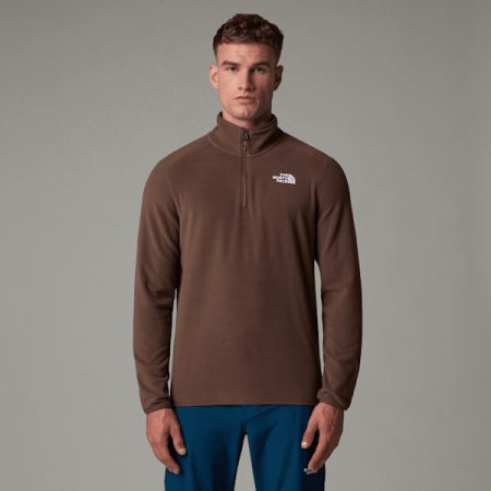 The North Face 100 Glacier-fleece Met Kwartrits Voor Heren Smokey Brown male