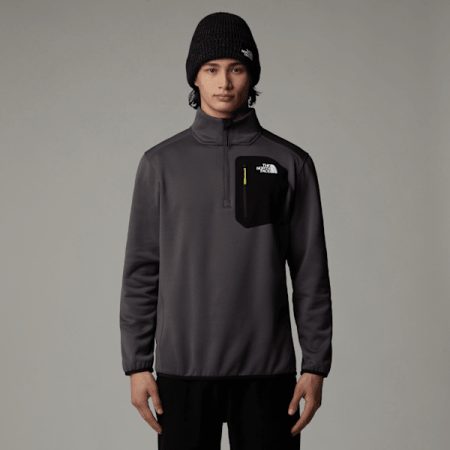 The North Face Crest-fleece Met Kwartrits Voor Heren Anthracite Grey-tnf Black male